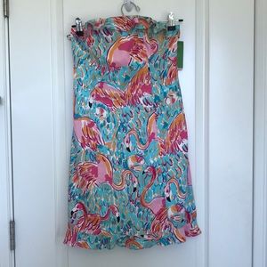 NWT Lilly Pulitzer Flamingo Strapless Dress
